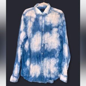 Ralph Lauren Indigo Linen Polo Shirt